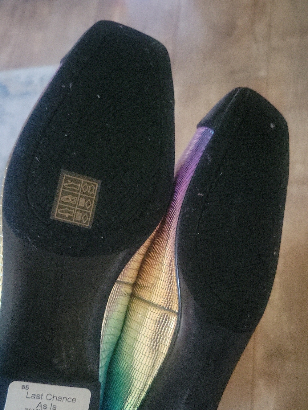 Karl Lagerfeld Iridescent Lizard-Embossed Ballet Flat with Black Cap Toe - Picture 6 of 7